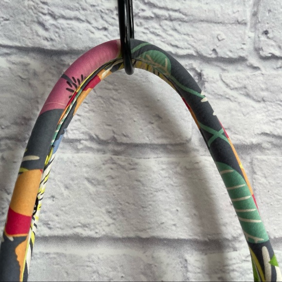 PREOWNED VERS BRADLEY FLORAL SHOULDER BAG PINK GREY ORANGE - Picture 5 of 6